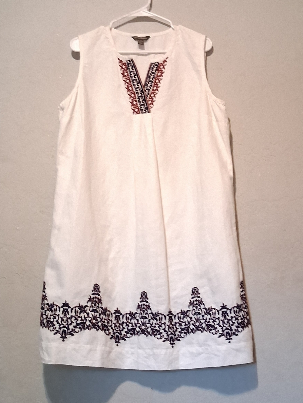 Tommy Bahama‎ Summer Dress Linen Cotton Blend Embroidered Resort SzXL White - Picture 11 of 11
